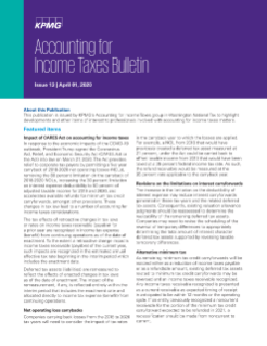 Accounting for Income Taxes Bulletin - April 2020