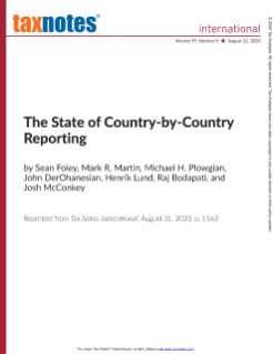 The State of Country-by-Country Reporting