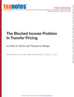 The Blocked Income Problem in Transfer Pricing