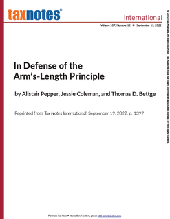 In Defense of the Arm’s-Length Principle
