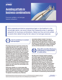 Avoiding pitfalls in business combinations: Common pitfalls in oil and gas reserve valuations
