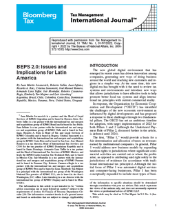 BEPS 2.0: Issues and Implications for Latin America