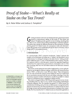 Proof of Stake – What's Really at Stake on the Tax Front?