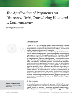 The Application of Payments on Distressed Debt, Considering Howland v. Commissioner