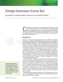 Foreign Insurance Excise Tax