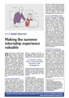 Making the Summer Internship Experience Valuable