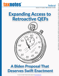 Expanding Access to Retroactive QEFs: A Biden Proposal That Deserves Swift Enactment