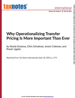 Why Operationalizing Transfer Pricing Is More Important Than Ever