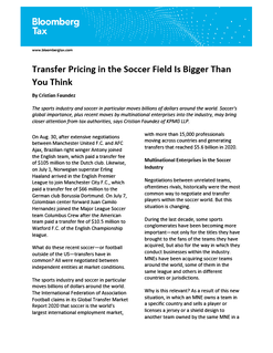 Transfer Pricing in the Soccer Field Is Bigger Than You Think