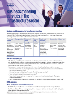 Business modeling services in the infrastructure sector
