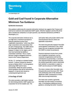 Gold and Coal Found in Corporate Alternative Minimum Tax Guidance