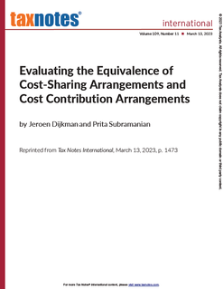 Evaluating the Equivalence of Cost-Sharing Arrangements and Cost Contribution Arrangements