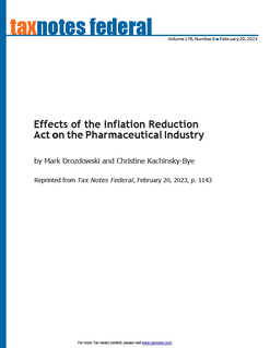 Effects of the Inflation Reduction Act on the Pharmaceutical Industry