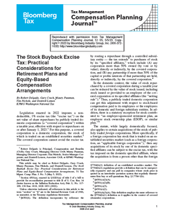 The Stock Buyback Excise Tax: Practical Considerations for Retirement Plans and Equity-Based Compensation Arrangements