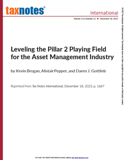 Leveling the Pillar Two Playing Field for the Asset Management Industry