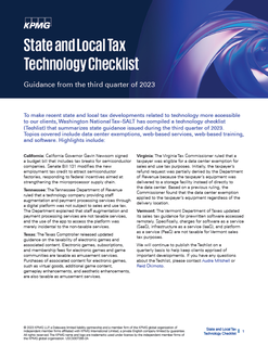 State and Local Tax Technology Checklist