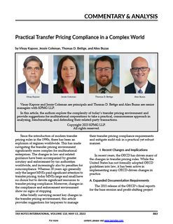 Practical Transfer Pricing Compliance in a Complex World