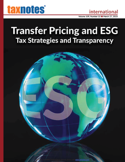 Transfer Pricing and ESG, Part 1: Public Tax Strategies and Tax Transparency