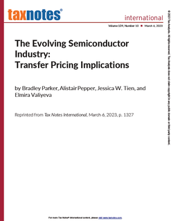 The Evolving Semiconductor Industry: Transfer Pricing Implications