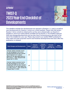 TWIST-Q - 2023 Year-End Checklist of Developments