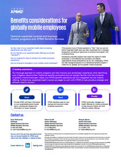 Benefits considerations for globally mobile employees
