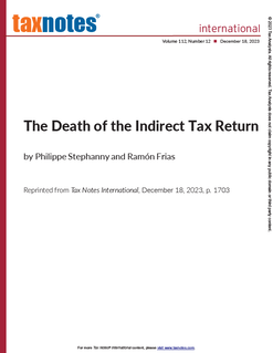 The Death of the Indirect Tax Return 