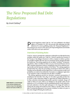 The New Proposed Bad Debt Regulations